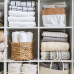 Bed,Linens,Closet,Neatly,Arrangement,On,Shelves,With,Copy,Space